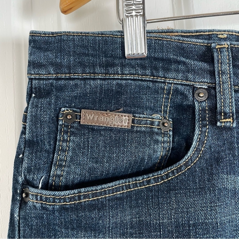 Wrangler Jeans Men’s 38x29 Blue Denim Advance Comfort Straight Stretch Casual - Picture 4 of 15